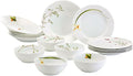 Narumi 40912-34275 Satohana Calendar Dinnerware Set Green Floral Pattern Set of 5 Patterns Cute For 5 People 15 Pieces Microwave Warming Made in Japan Gift Box