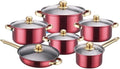 12 Pieces of Stainless Steel Cookware Set 6 Kinds of Kitchen Pot Combination Frying Pan Soup Pot Milk Pot Kettle Set PotKettle B12 Pc-Soup Pot B-12 pc