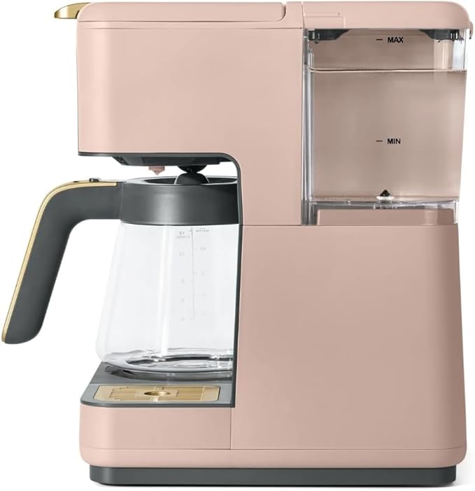 Beautiful Multi-Brew Commercial-Grade 12-Cup &amp Single-Serve Coffee Maker with Over Ice Option for Business and Personal Use by Drew Barrymore (Rose)
