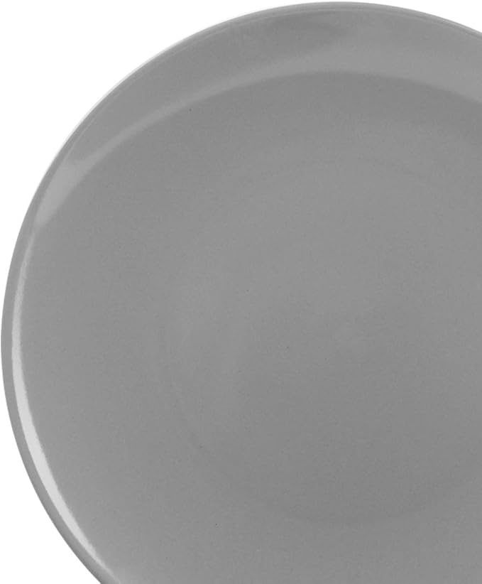 Amazon Basics 18-Piece Stoneware Dinnerware Set Service for 6 Microwave and Dishwasher Safe Plates and Bowls for Everyday Use Smokey Grey