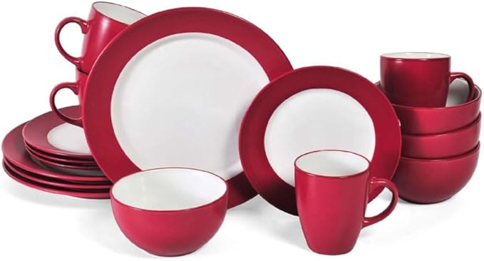 Tableware Set Of Plates Dinner Sets 16-Piece Stoneware Dinnerware Set Food Plate Ceramic Dishes To Eat Dish(D)