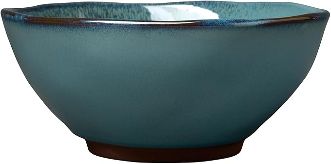 Sango 16-Piece Stoneware Dinnerware Set for 4 Glossy Blue &amp Green Coffee Mugs Plates and Bowls Sets with Reactive Glaze Ceramic Dish Set Elegant Dishes Microwave &amp Dishwasher Safe Toren