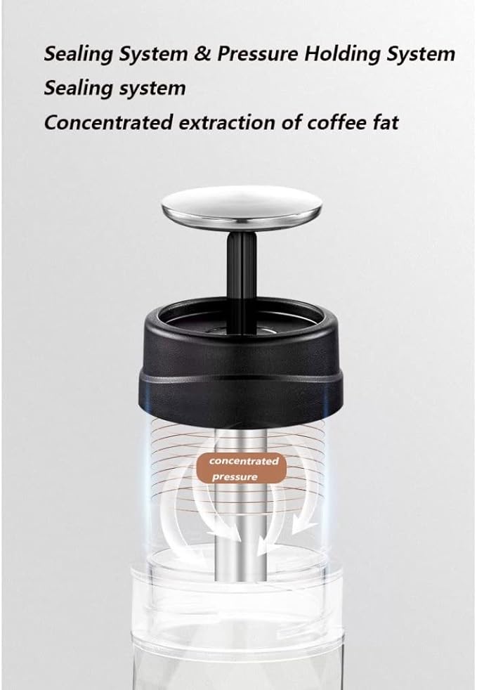 Portable Mini Coffee Machine Home Small Italian Coffee Powder Capsule Dual-use Manual Mini Portable Coffee Machine Two-in-one (Color : Black)