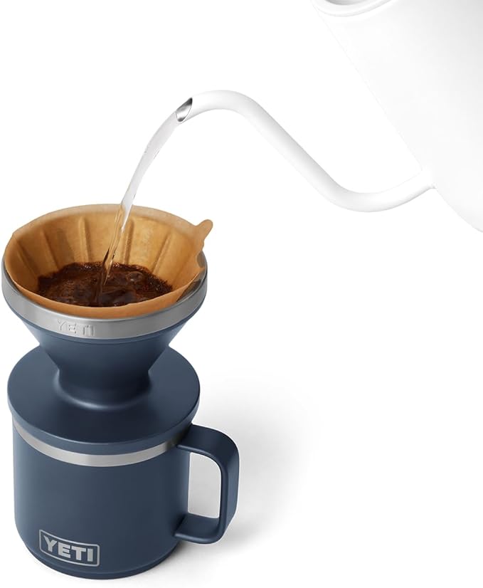 YETI Pour Over Coffee Maker Accessory Ramblers Designed for Perfect Coffee Extraction Anywhere Stainless Steel fits any V60 Filter Navy
