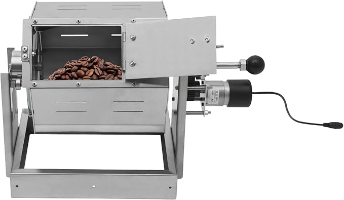 Coffee Bean RoasterStainless Steel Coffee Bean BakerGas Burner Drum Type Roasting Machine With 5-59rpm Adjustable Speed And 300-1200 G/0.66-2.65 Lb For Home And Commercial Use (Silver)