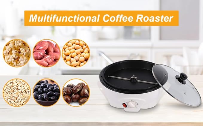 110V Electric Home Coffee Roaster Coffee Bean Roasting Baking Machine 800W NEW