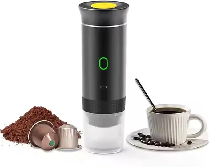 Portable Espresso Maker Multi-function 3 In 1 Mini Handheld Capsule Coffee Machine Cold Hot Brewing Cafe(Bianco) (Groen)