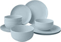 Yoshy 12-Piece Blue Bone China Dinnerware with Lightweight Durable Chip Resistant Design Service for 4