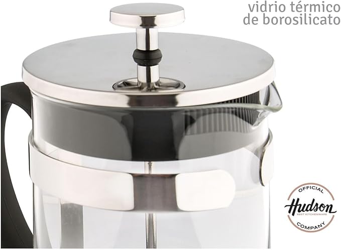 HUDSON French Press Coffee and Tea Maker 9 cups Silver