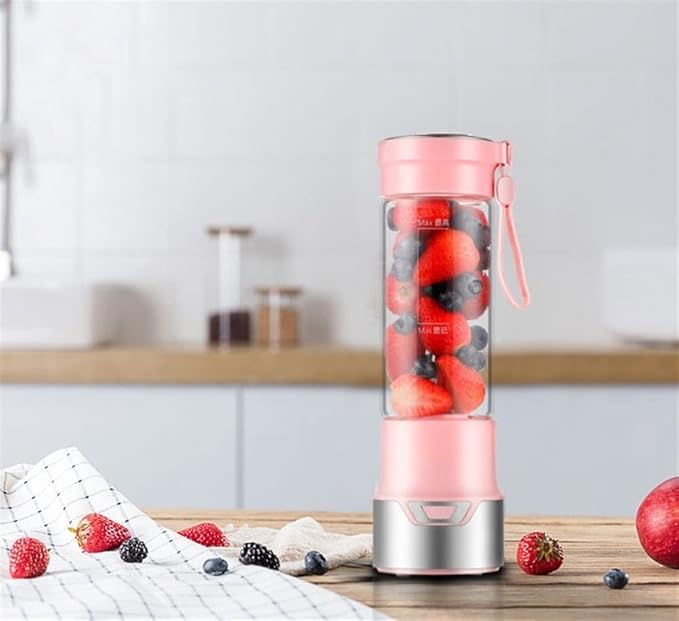 Portable Blender for Shakes and Smoothies USB Rechargeable Personal Blender with 6pcs 3D Blades Mini Blender for Travel Office and Sports (Color : Blue)