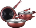 Pots and Pans Set 3 Pcs Cookware Set Iron Frying Pan Non-Stıck Wok with Lid Pot Pan Set with Glass Cover Kitchen Cooking Kitchen Cooking Set