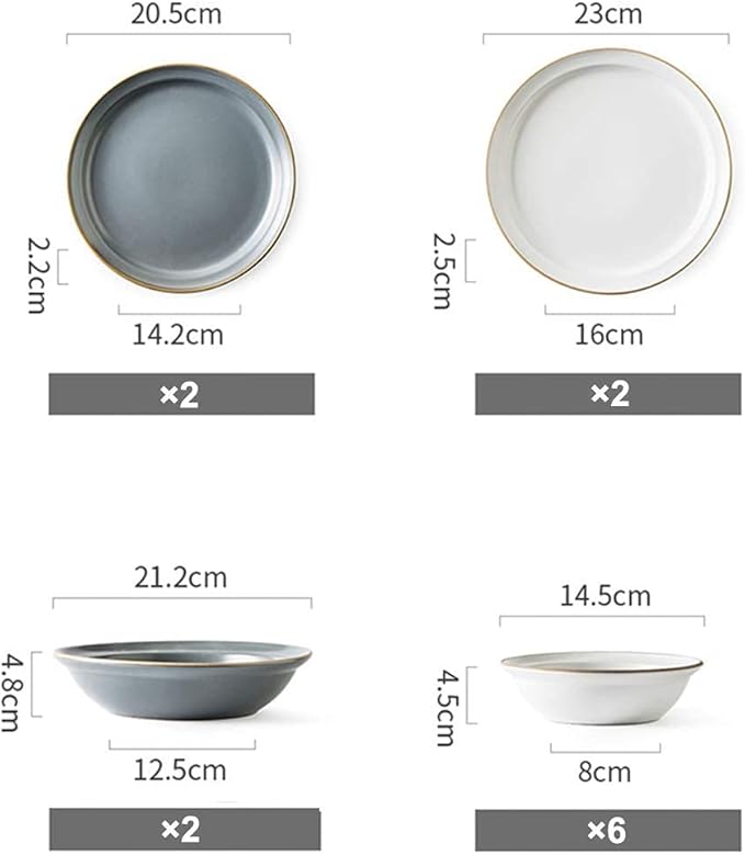 Porcelain Plate And Bowl SetDishes/Plate/Bowl SetDinnerware Sets For 4 Dinner Set Modern - Series Plates And Bowls - Matte Ceramics Dishes - Fashion - Dishwasher And M