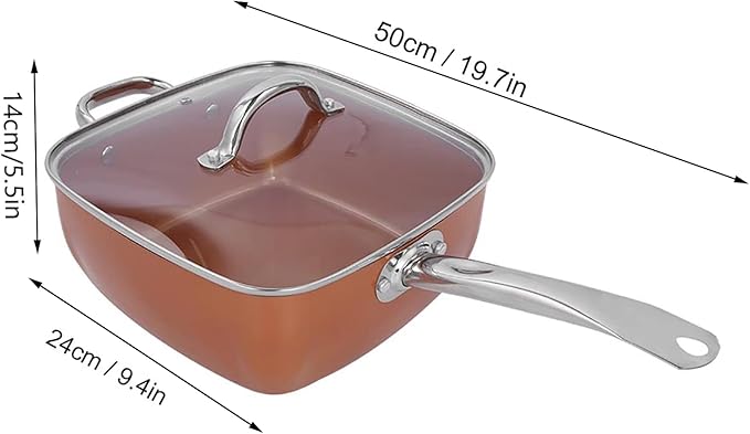 4Pcs Frying Pan Set Nonstick Supplies Stainless Steel Saucepan Stainless Steel Glass Aluminum Pan Steamer Non Stick Frying Pan Copper