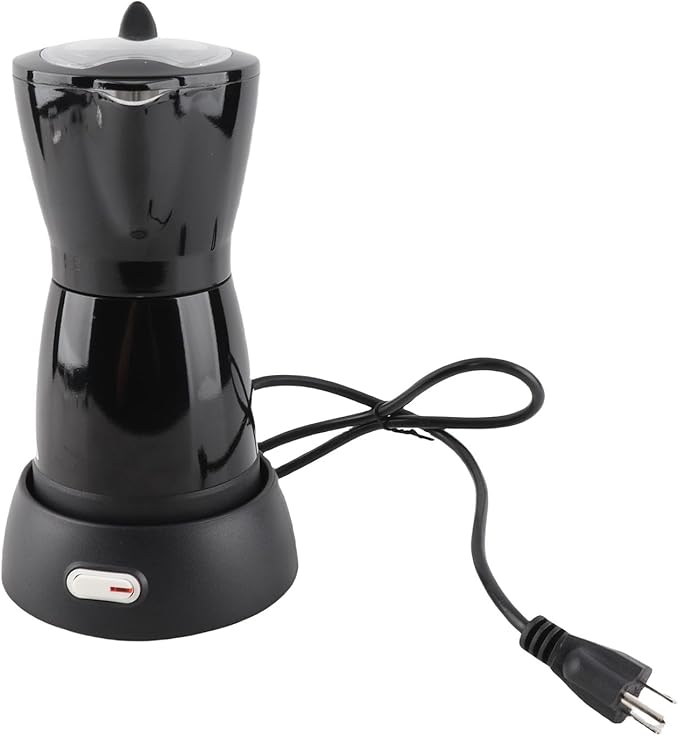 Italian Pot Electric Coffee Maker 300ML Fine Holes Pot 550W 6 Cup Camping with Aluminum Alloy Design Ideal for Home Office &amp Travel