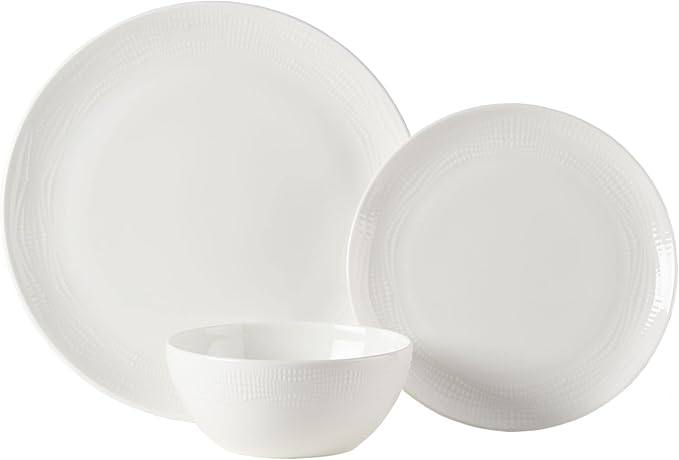 Mikasa Mirabel Vegan Bone China Chip Resistant 12 Piece Dinnerware Set Service for 4
