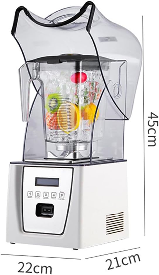 Blender Smoothie Maker Commercial Stand Mixer with Sound Enclosure Automatic Silent Wall Breaking Machine Ice Crusher for Kitchen Milk Tea Coffee Dessert Leisure Shop A
