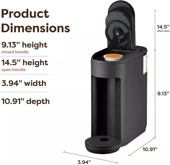 KeurigK K-Mini Mate Single-Serve KCup Pod Coffee Maker – Compact 4 Wide Brewer – 12oz Reservoir – Travel Mug Compatible – Modern Design – Electric – Ideal for Small Spaces (Black)