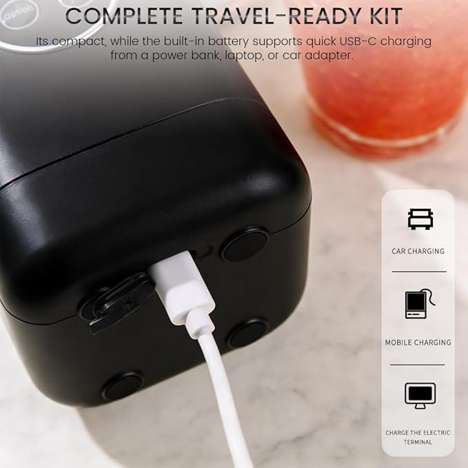 Portable Personal Blender USB Rechargeable with 12 Stainless Steel Blades Mini Blender for Smoothies Travel Gym and Outdoor Adventures