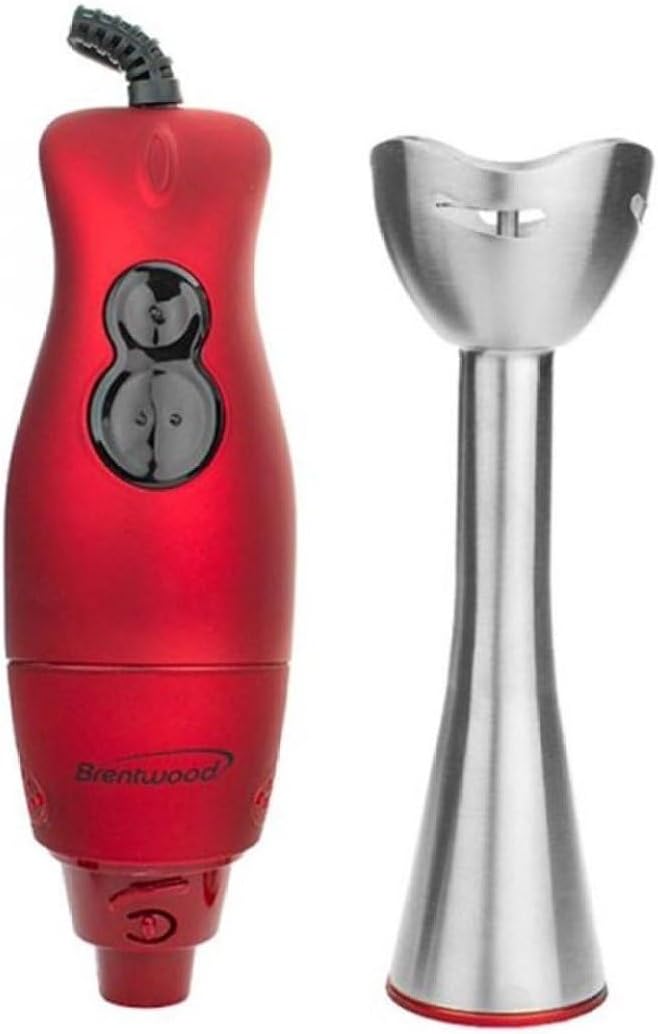 Immersion Blender Handheld 2 Speed Stick Blender with Stainless Steel Blades Red