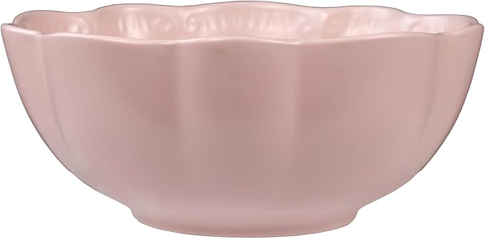 Sango 12 Pieces Scalloped Dinnerware Set Modern Pink Dishes for 4 Premium Serving Plates &amp Bowls Sets Chip Resistant Ceramic Dishware Kitchen Dish Microwave &amp Dishwasher Safe Bethany