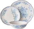 Vintage Inspired Agatha 12-Piece Stoneware Dinnerware Set (Agatha Blue)