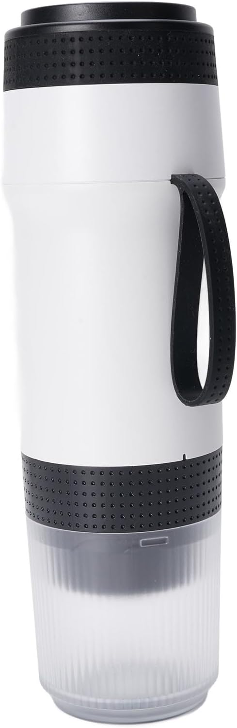 Portable Coffee Maker 304 Stainless Steel USB Travel Coffee Machine with Built in 7500mAh Battery for Camping Hiking Office Home (White)