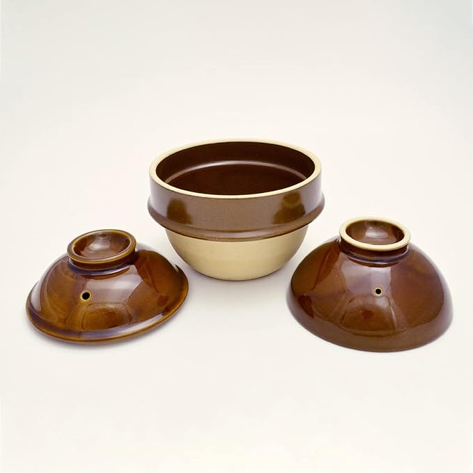 Tsukamoto KM-1 Mashiko Ware Rice Earthenware Pot 1 Go Brown 5.5 inches (14 cm) Brown