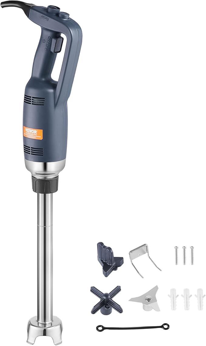 VEVOR Commercial Immersion Blender 350W Heavy Duty Hand Mixer 16 inch Stepless Variable Speed Mixer with Stainless Steel Blade Multi-Purpose Portable Mixer for Soup Sauces Mashed Potatoes Cream