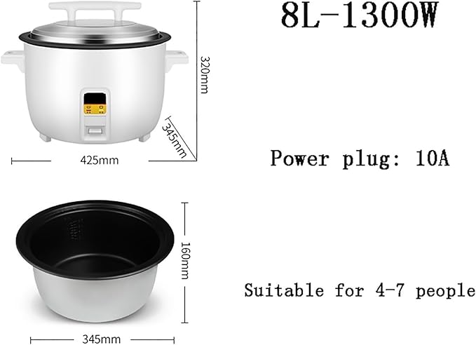 Rice Cooker Large Capacity 8L-23L Canteen Hotel Commercial Hotel Home Old-fashioned Large Rice Cooker for 4-40 People(8L)