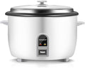 Commercial Rice Cooker Large Capacity 30-Cup (UnCooked) 60-Cup (Cooked) with One Touch Operation and 12-Hour Keep Warm Easy to Use and clean 1600W White