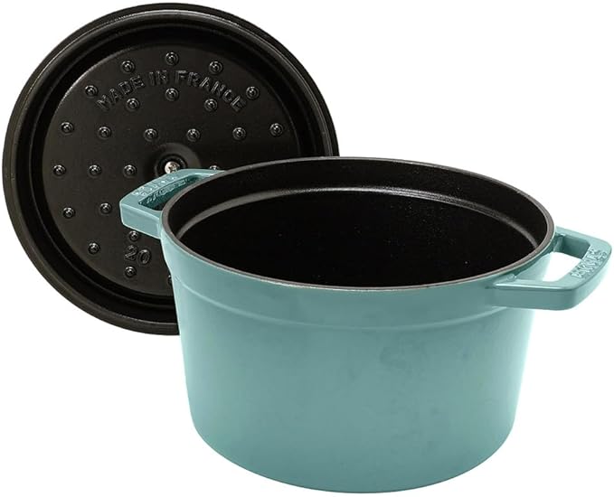 staub Grand Cocottes Z1027-777 Grand Cocottes Round Eucalyptus 7.9 inches (20 cm) Large Both Hands Enameled Pot Induction Compatible Serial Number Included