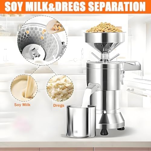 1100W Commercial Soy Milk Machine with Slag Separation 25KG/H Stainless Steel Automatic Grinder for Restaurants Canteens &amp Small Food Businesses