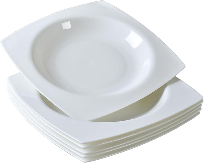 Dinnerware Set for 6 Plates and Bowls Set Includes 9.25 Inch Dinner Plates &amp Salad Plates Microwave &amp Dishwasher Safe Oven Safe White Dish Set for Kitchen Dishware for Daily Use