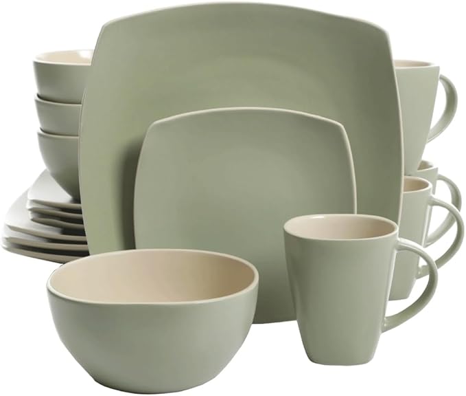 16-Piece Dinnerware Set Dinnerware Sets Dinner Plates Plates and Bowls Sets Round Plate Household Cutlery Set