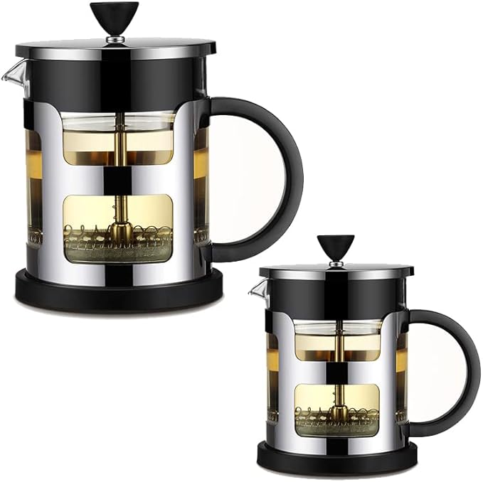Coffee Press Stainless Steel Pot Maker Glass Tea Pot with Tea Strainer Filter Kettle Teapots Coffee Machine Pots