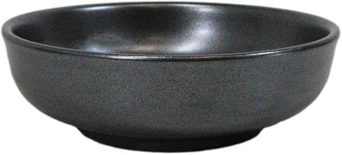 Ebros Gift Iron Black Clay Underglaze Technique Tetsu Kesho Porcelain Dinnerware Kitchen Set Asian Japanese Restaurant Supply (Pack Of 5 Shallow Bowl Deep Plates 10oz)