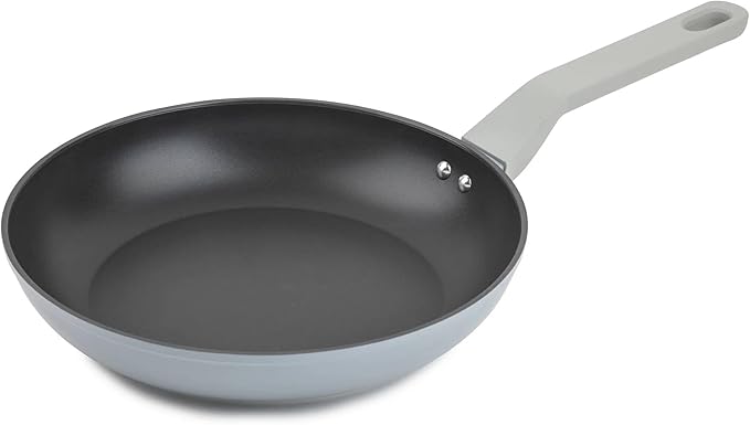 Non-Stick Cookware Set Heavy-Gauge Aluminum Pots and Pans with Fry Pans Saucepans Stock Pot &amp Cookware Protectors – Cool Grey Kitchen 12-Piece Set