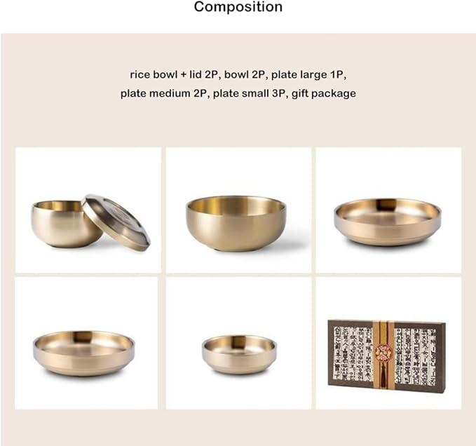 Korean style Titanium lightweight easy to care for Luxury Tableware Set for 2 people-12PCS