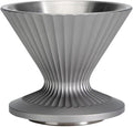 Pour Over Coffee Dripper Drip Coffee Pour Over Maker Resuable Blossom Cone Funnel Stainless Steel Metal Coffee Filter for Travel Camping Office Home Coffee Maker Brew (Twilight Gray)