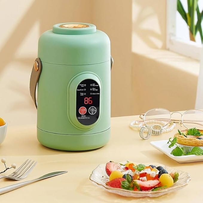 Rice Cooker Small 500W Rice Maker 12 Hours Timer Delay &amp Keep Warm Function Mini Electric Pot 800ML Mini Rice Cooker for Travel Camping Office (US Plug 110V) Green