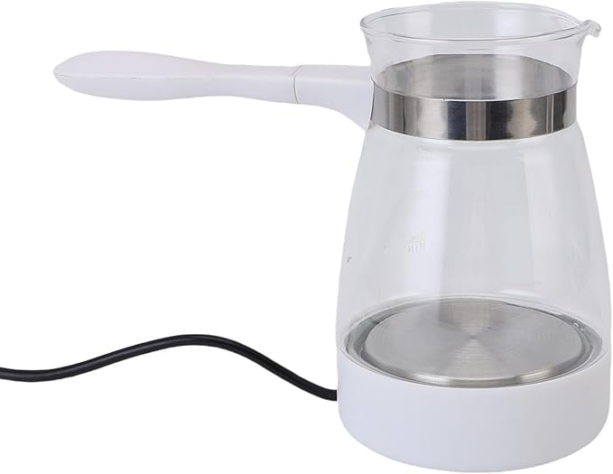 ZJchao Electric Turkish Coffee Maker 600ML 600W Premium Glass SUS Multifunctional Coffee Pot for Family Gatherings Parties Brewing Tea Yellow Wine (US Plug 1000w)