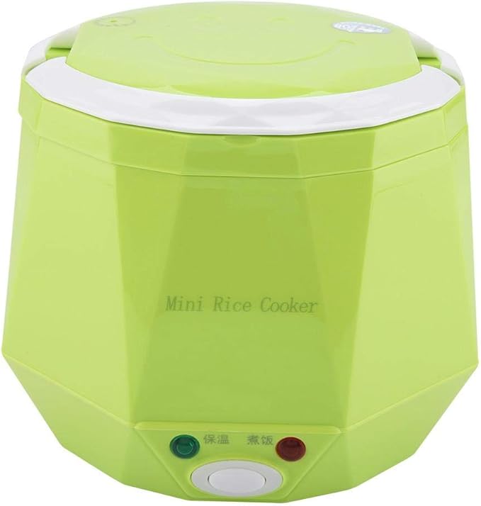 Mini Rice Cookers 24V 1.3 L Electric Rice-cooker Food Steamer for Truck Car Cooking for Soup Porridge Rice Noodles Portable 180W(green)