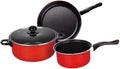 Happyyami 3pcs Non-stick Frying Pan Soup Pot Milk Pan Set Cookware Set for Home Kitchen