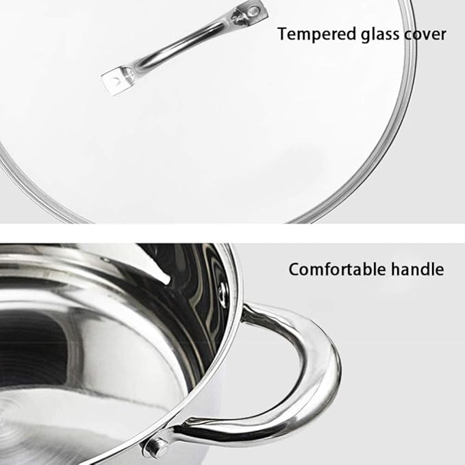 Cookware Set3-PieceSaucepan Casserole Milk Pot Frypans With Glass Lid Comfortable HandleSuitable For Gas And Induction CookerEasy To Clean Saute Pan