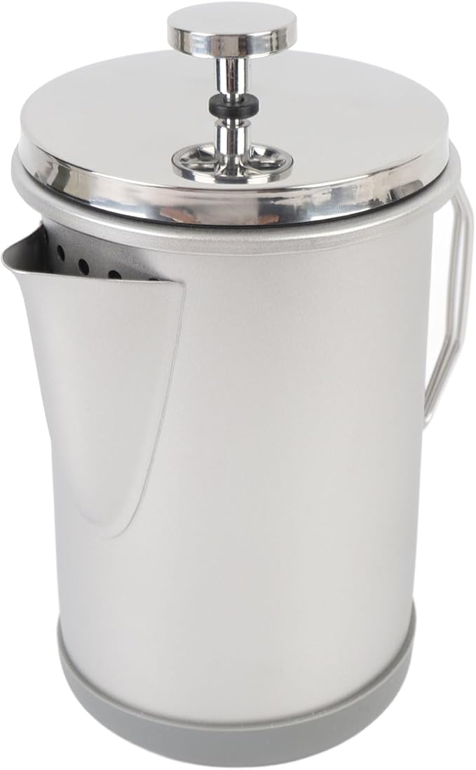 French Press Coffee Maker 304 Stainless Steel Hand Brewed Travel French Press for Camping 1000ml (Silver)