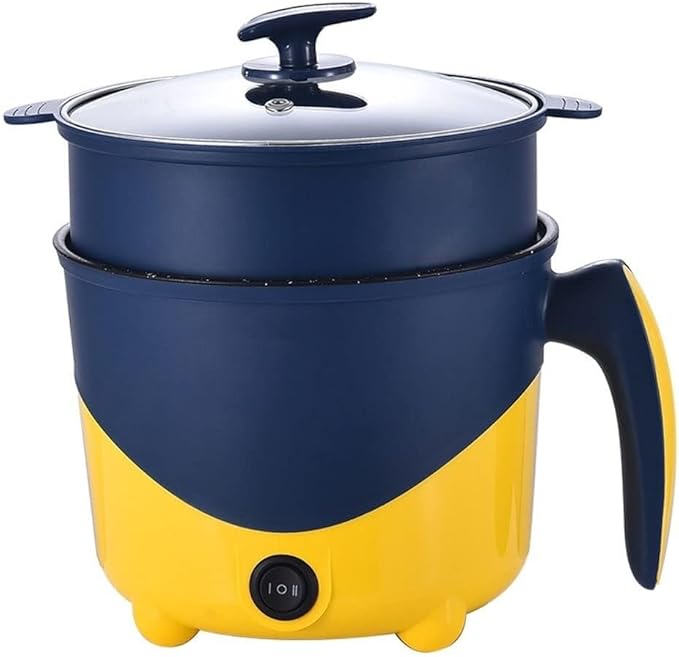 Portable rice cookerHousehold Electric Cooking Machine 1-2 People Hot Pot Single/Double Layer Non-Stick Pan Multifunction Electric Rice Cooker(B)