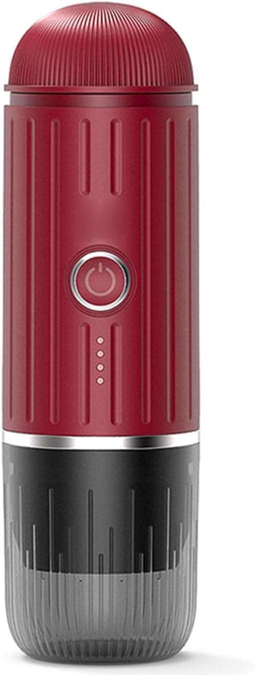 Electric Portable Coffee Maker 19 Bar High Pressure Machine Wireless Heating Maker with Compact Design Ideal for Travel Camping Office &amp Home (Red)