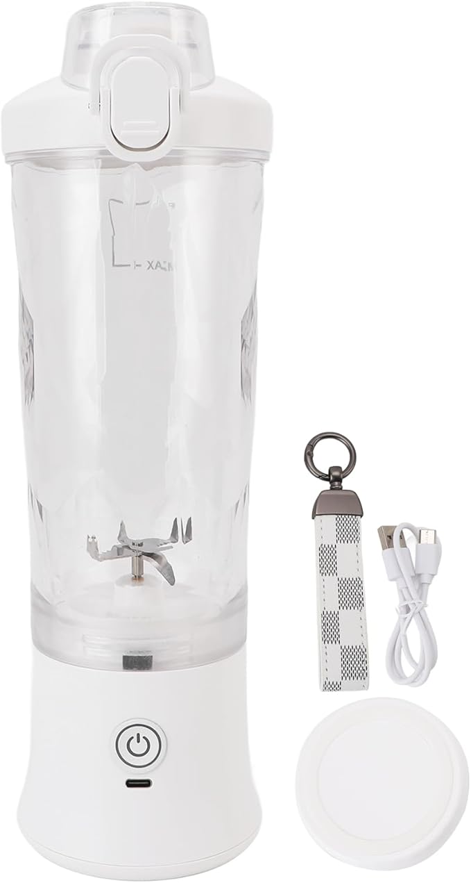 Portable Blender for Shakes and Smoothies 600ml 18000RPM USB Rechargeable Travel Blender Juice Mixer with Stainless Steel Blades &amp RGB Light for Travel Gym