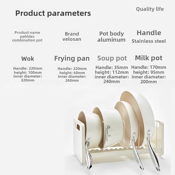 Full Set of Home Kitchen Non-stick Frying Pan Frying Cookware Set