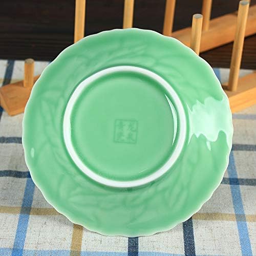 Plates Dinnerware 8 inches Celadon Dish with Penoy Microwave and Dishware Safe(set of 4)
